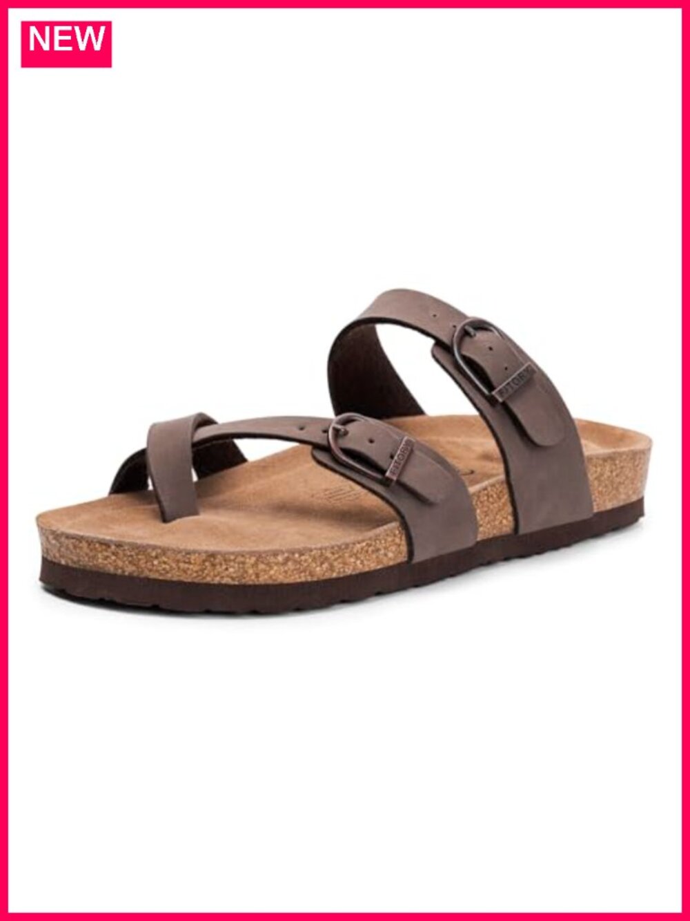 Women's Slide Sandals with Cork Footbed Arch Support